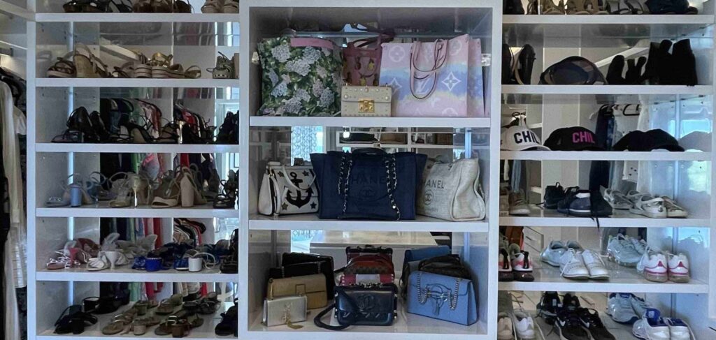 purses in closet