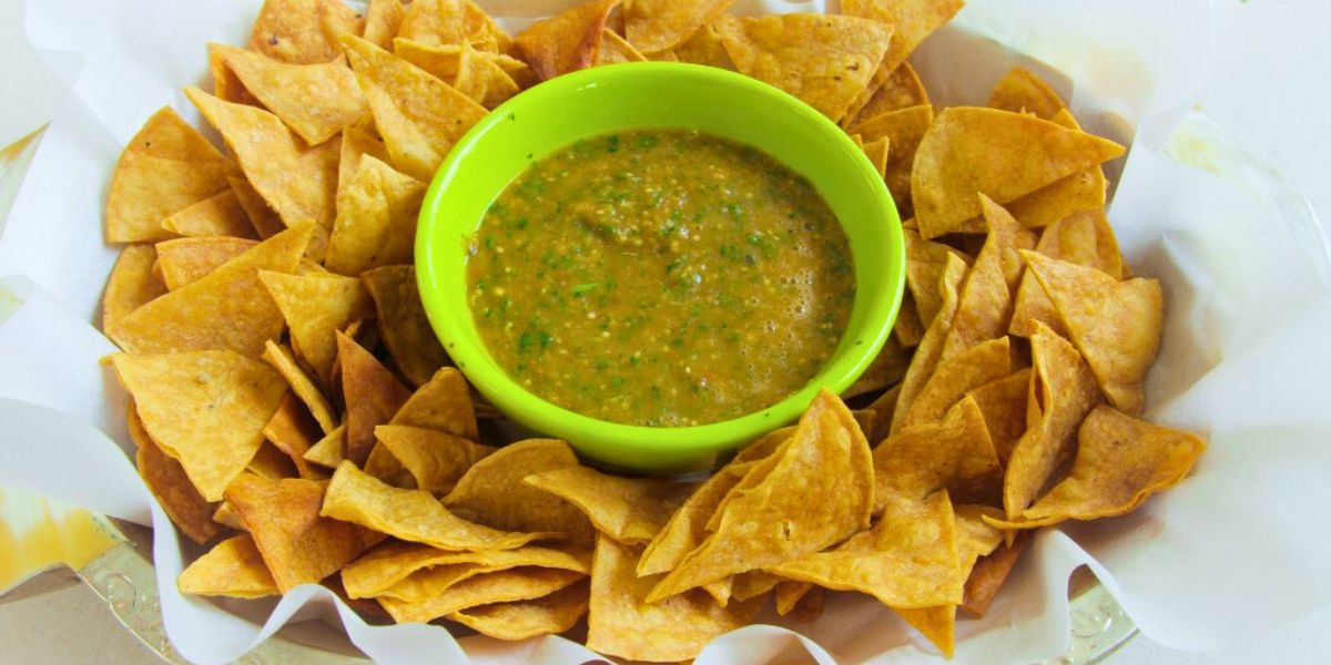 Fire-Roasted Salsa Verde with Skinny Chips - Christine Avanti