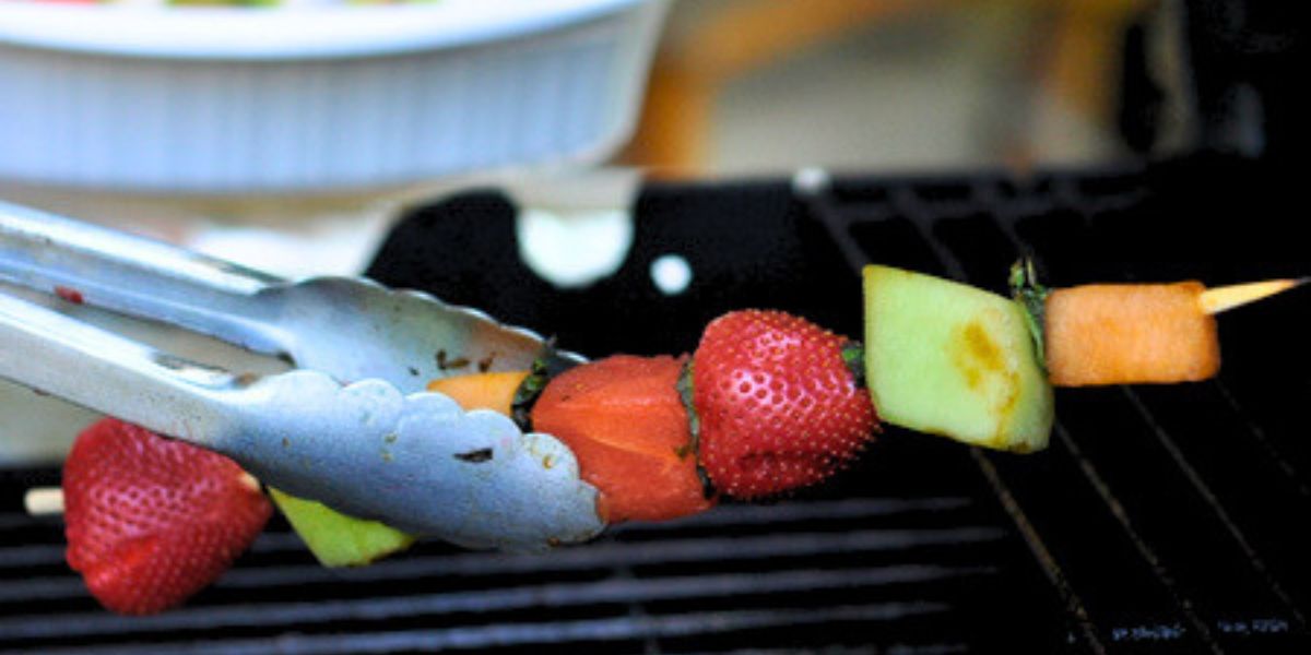 Grilled Fruit Kabobs with Acai Icelandic Yogurt Dip - Christine Avanti