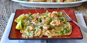 Cilantro & Lime Shrimp over Rice Noodles