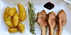 Herb-Crusted Rack of Lamb with Acai Berry Sauce