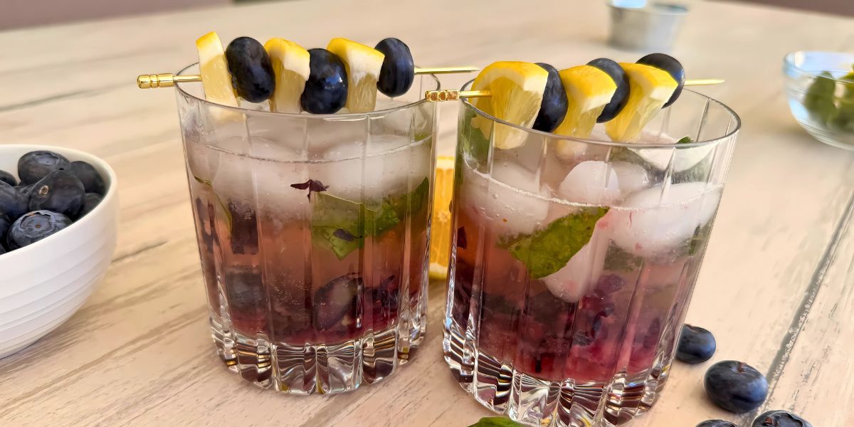 Lemon Blueberry Glow Mocktail - Christine Avanti