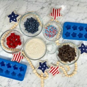 red white and blue ice cream bites