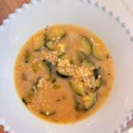A bowl of Nonna's Penicillin Soup with zucchini and pastina